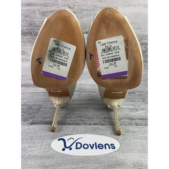 Badgley Mischka Womens Peep Toe Pumps With Crystal Heel Size 9.5 - Picture 5 of 5